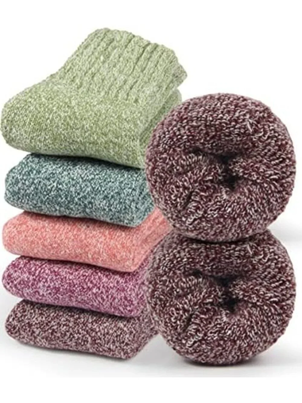 Cozy Thick Warm Wool Socks for Women - Fall & Winter Solid Color Styles